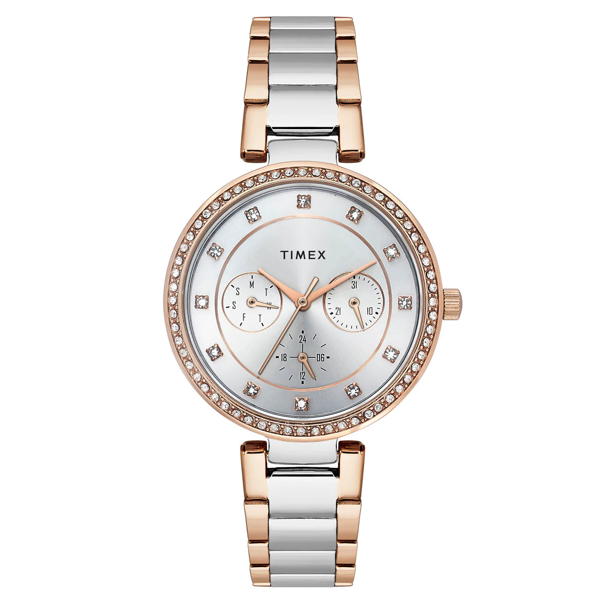TIMEX Silver Round Dial Analog Women's Watch - TWEL18723 - KRISHNA WATCH COMPANY