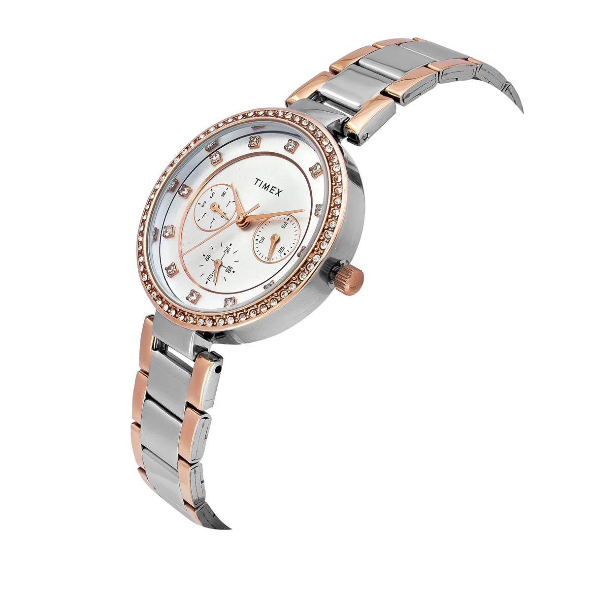 TIMEX Silver Round Dial Analog Women's Watch - TWEL18723 - KRISHNA WATCH COMPANY