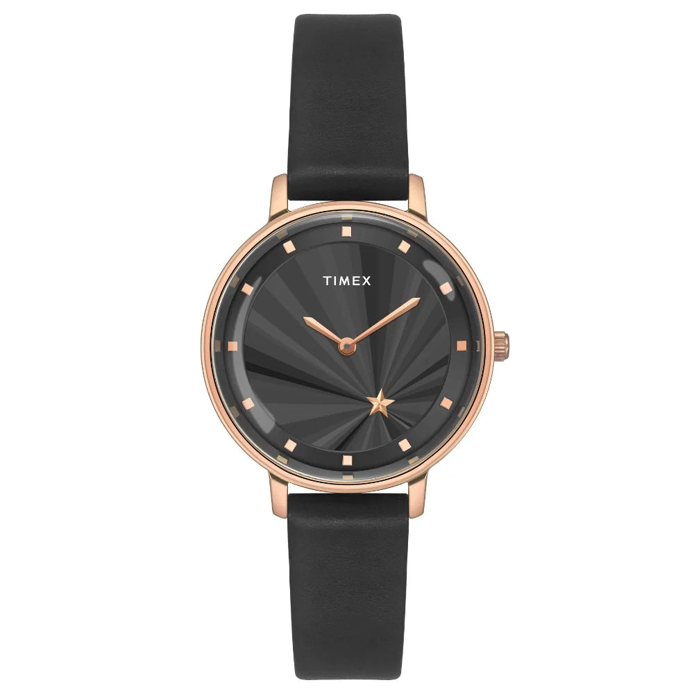 Timex Cosmic Awe Women 2 Hands Round Dial Black Watch - TWEL19101 - KRISHNA WATCH COMPANY