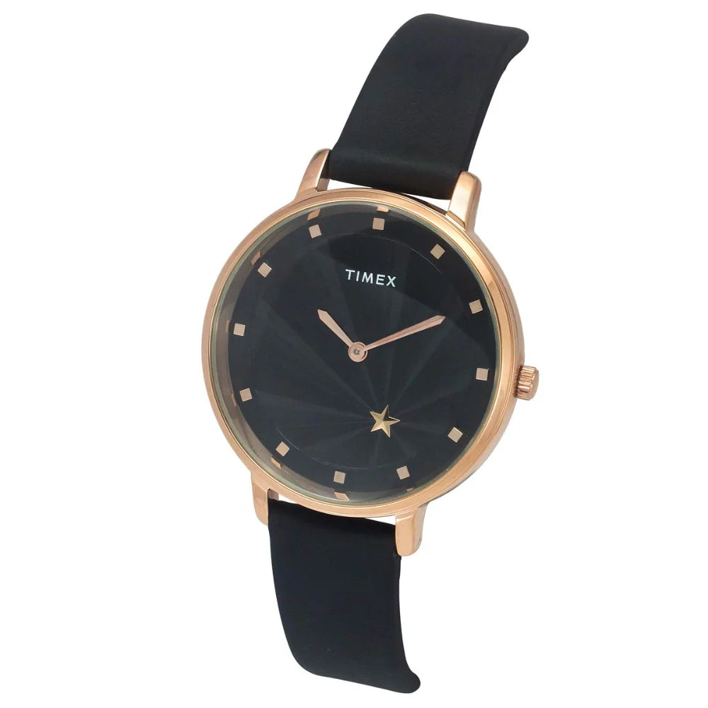Timex Cosmic Awe Women 2 Hands Round Dial Black Watch - TWEL19101 - KRISHNA WATCH COMPANY