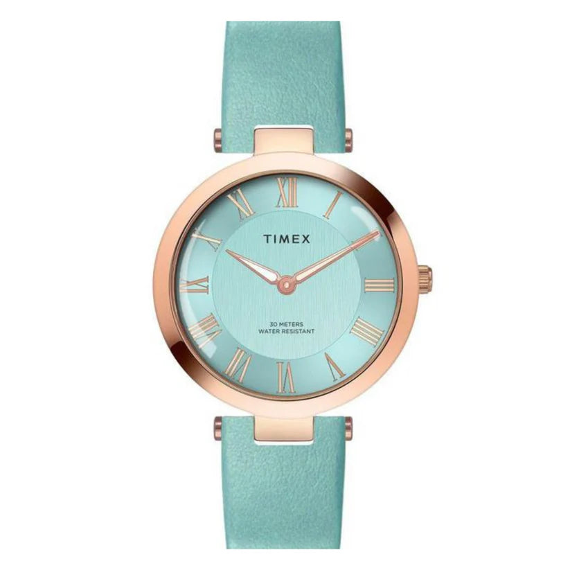 Timex Roman Tiffany Blue Dial Analog Women's Watch - TWEL19210 - KRISHNA WATCH COMPANY