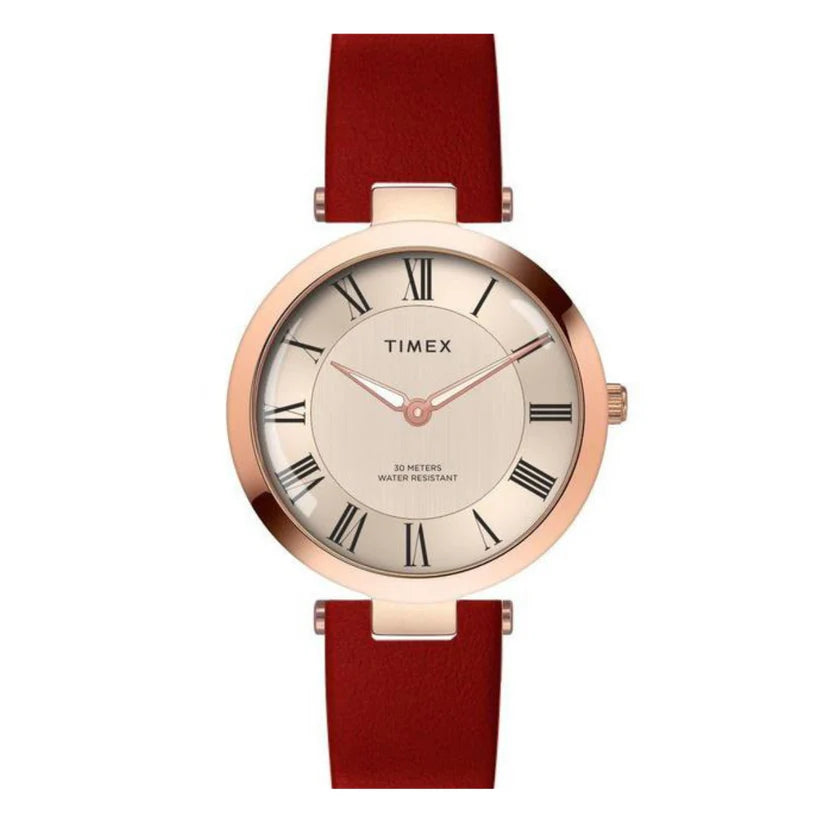 Timex Roman Rose Gold Dial Analog Women's Watch - TWEL19211 - KRISHNA WATCH COMPANY