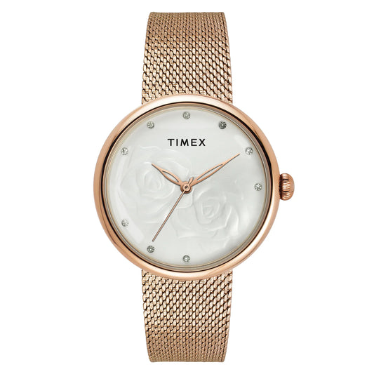 TIMEX Women White Round Dial Analog Watch - TWEL19302