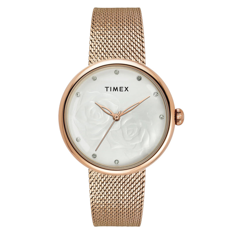 TIMEX Women White Round Dial Analog Watch - TWEL19302