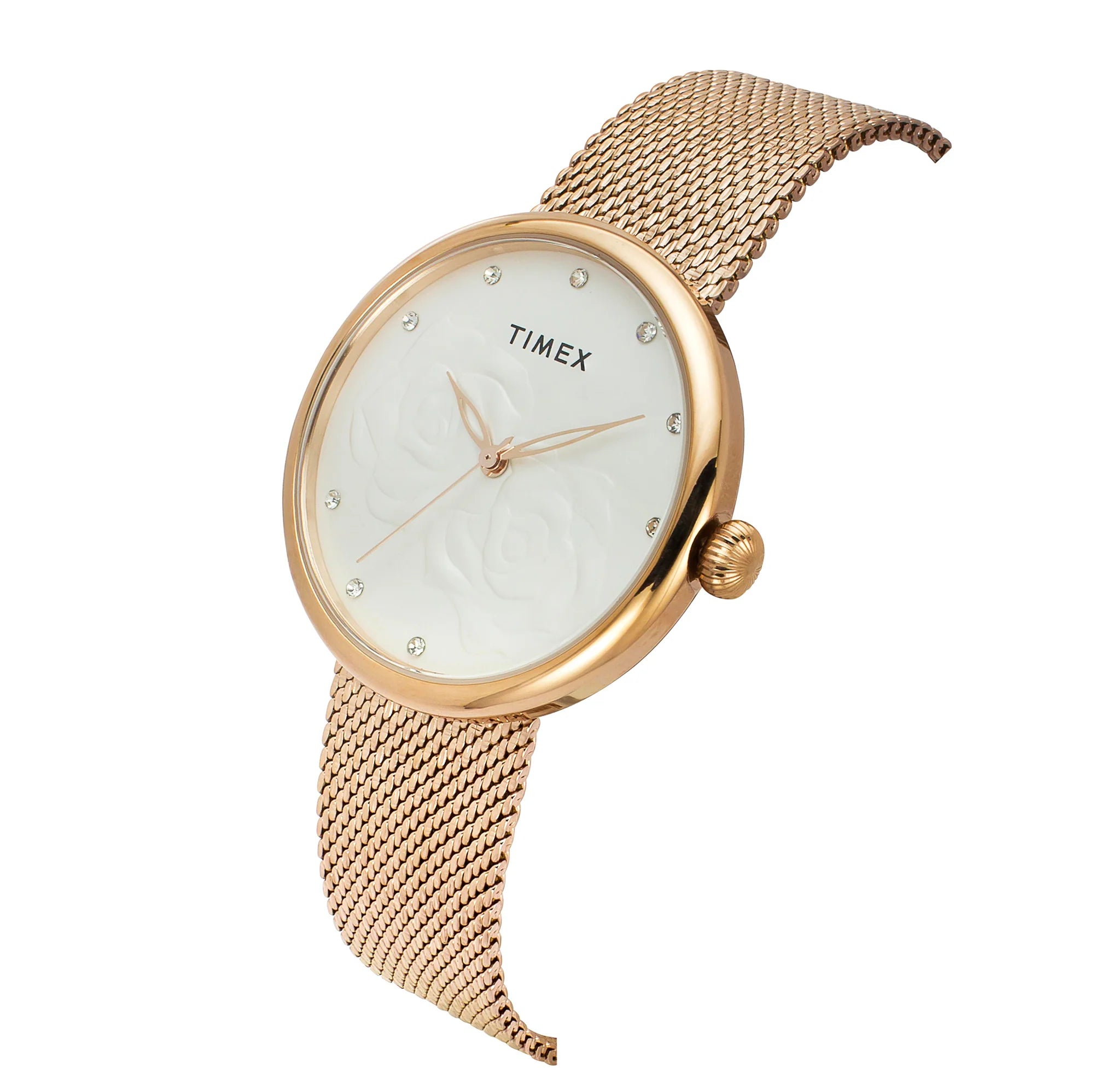 TIMEX Women White Round Dial Analog Watch - TWEL19302 - KRISHNA WATCH COMPANY