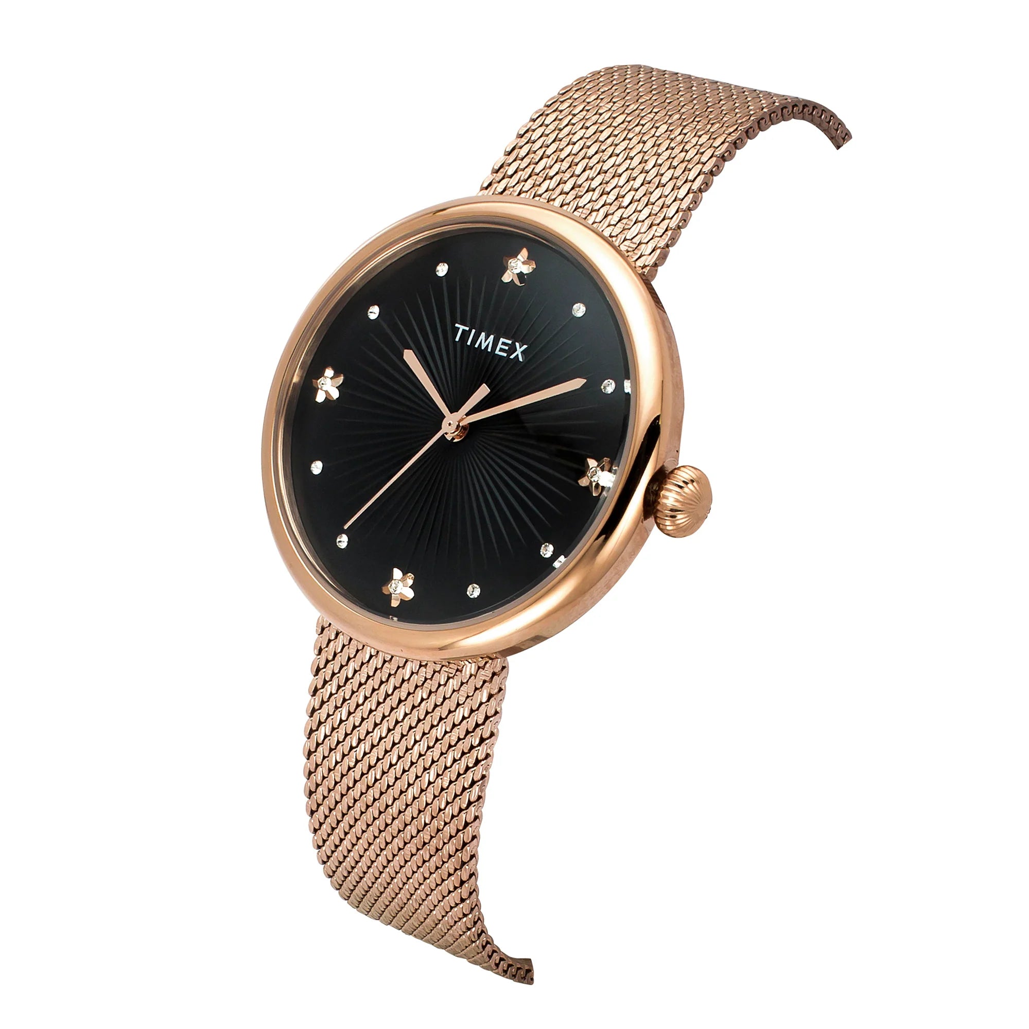 TIMEX Women Black Round Dial Analog Watch - TWEL19303 - KRISHNA WATCH COMPANY