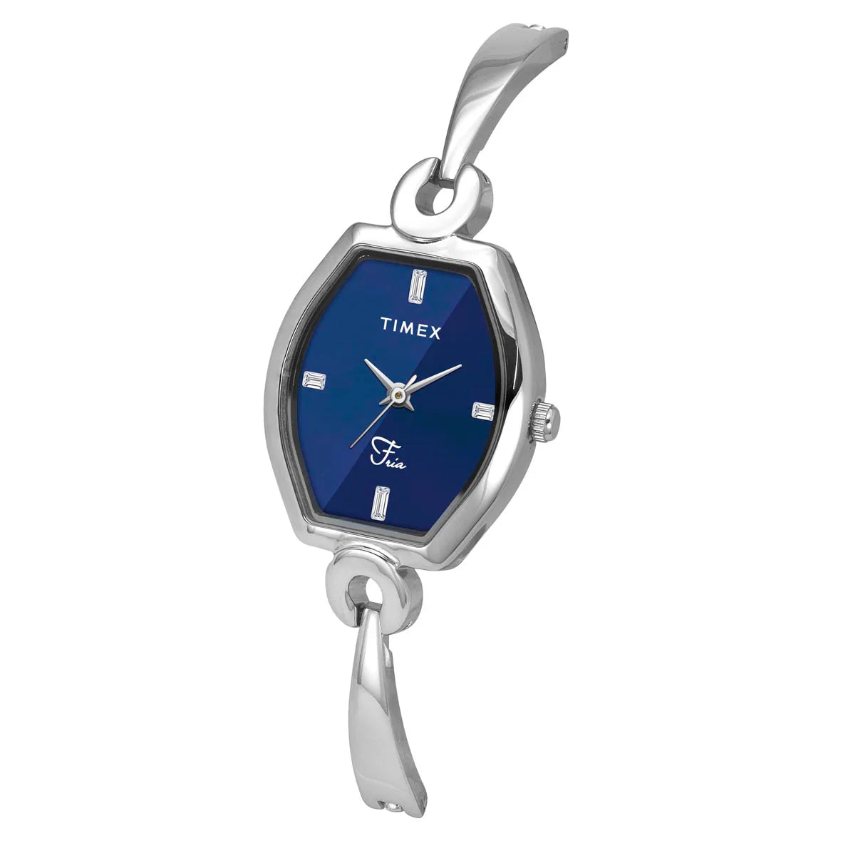 TIMEX Fria Women Blue Tonneau Dial Analog Watch - TWEL19700 - KRISHNA WATCH COMPANY