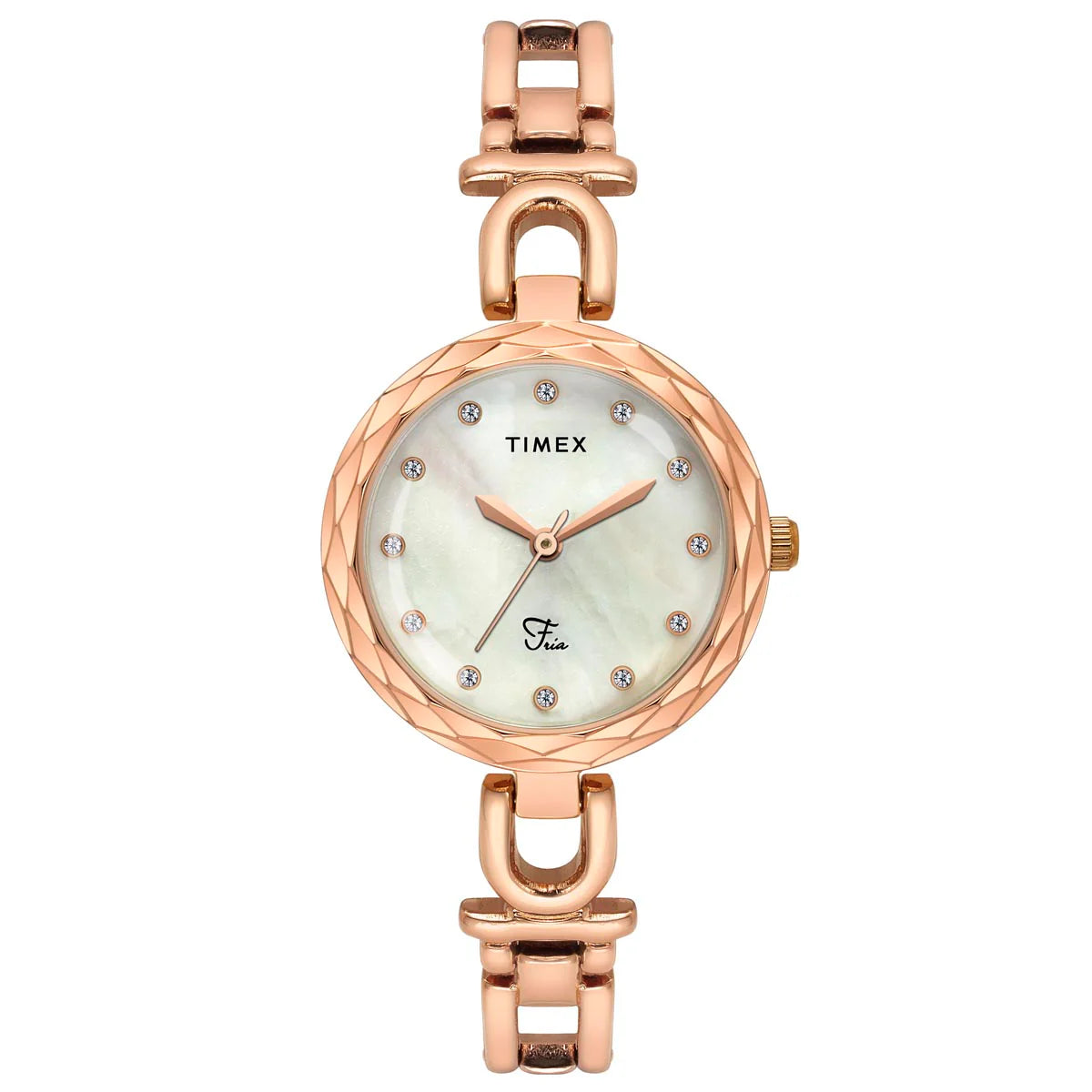 TIMEX Fria Women Mother of Pearl White Round Dial Analog Watch - TWEL19902 - KRISHNA WATCH COMPANY
