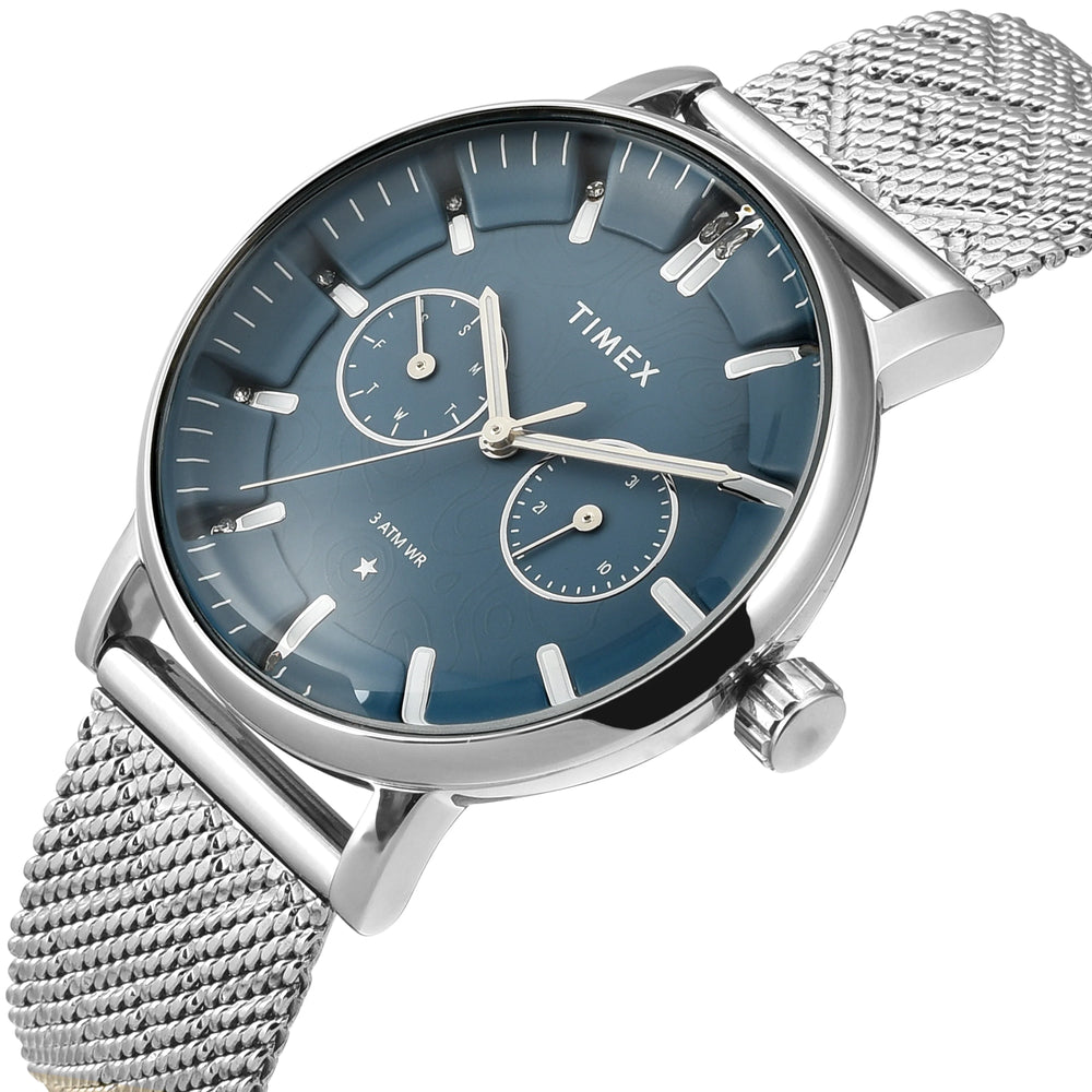 Timex Cosmic Typography Eve Blue Dial Women's Watch - TWEL20301 - KRISHNA WATCH COMPANY
