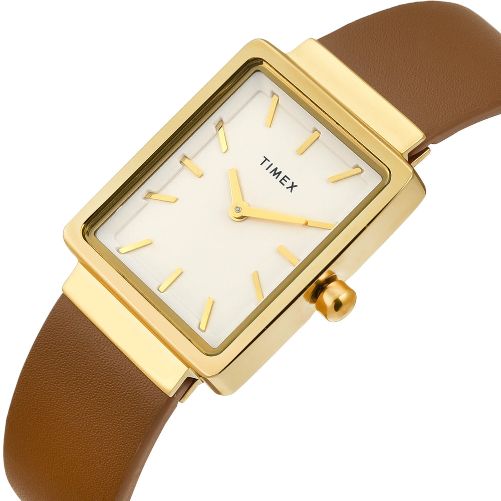 TIMEX Women White Rectangle Dial Analog Watch - TWEL20700 - KRISHNA WATCH COMPANY