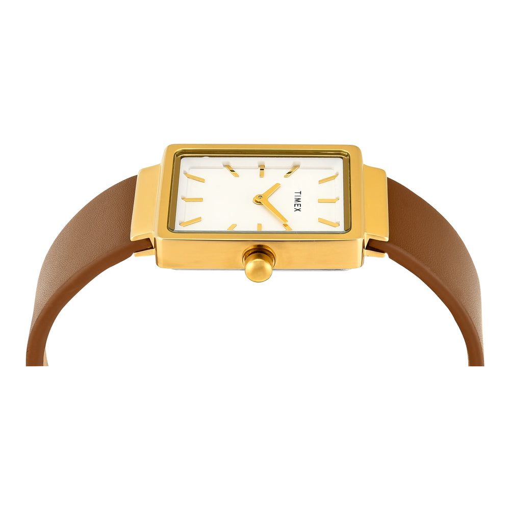 TIMEX Women White Rectangle Dial Analog Watch - TWEL20700 - KRISHNA WATCH COMPANY