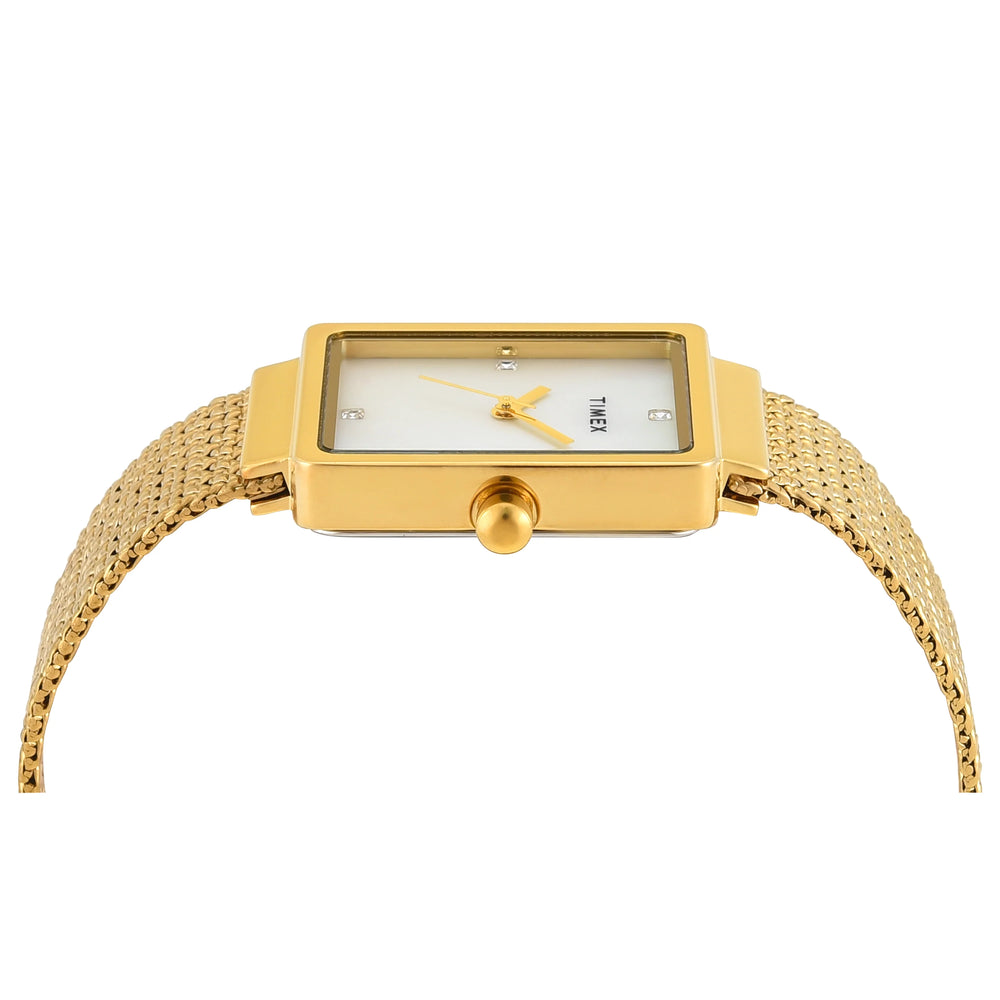 TIMEX Women Mother of Pearl Rectangle Dial Analog Watch - TWEL20703 - KRISHNA WATCH COMPANY