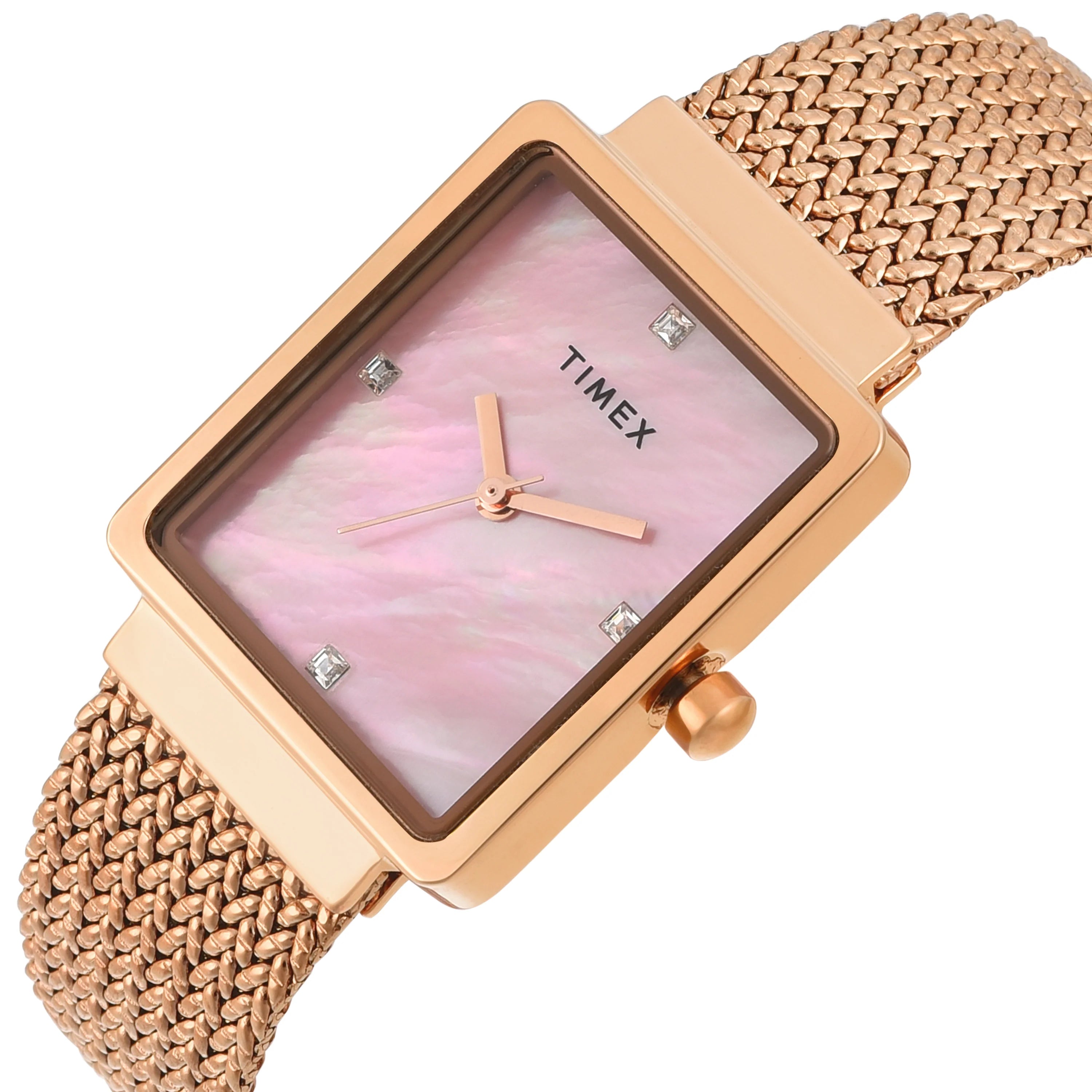 TIMEX Women Mother of Pearl Rectangle Dial Analog Watch - TWEL20704 - KRISHNA WATCH COMPANY