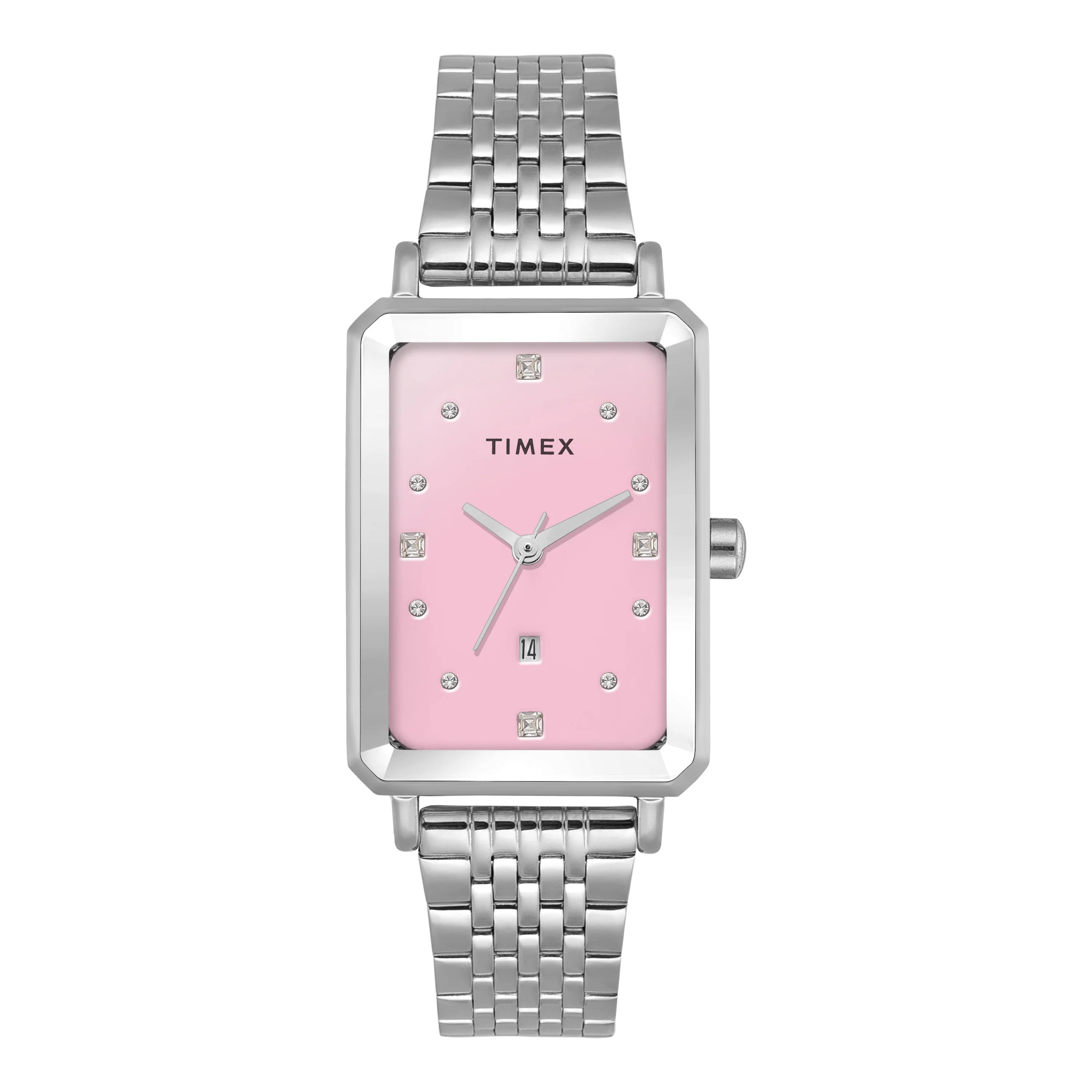 TIMEX Women Pink Rectangle Dial Analog Watch - TWEL20801 - KRISHNA WATCH COMPANY