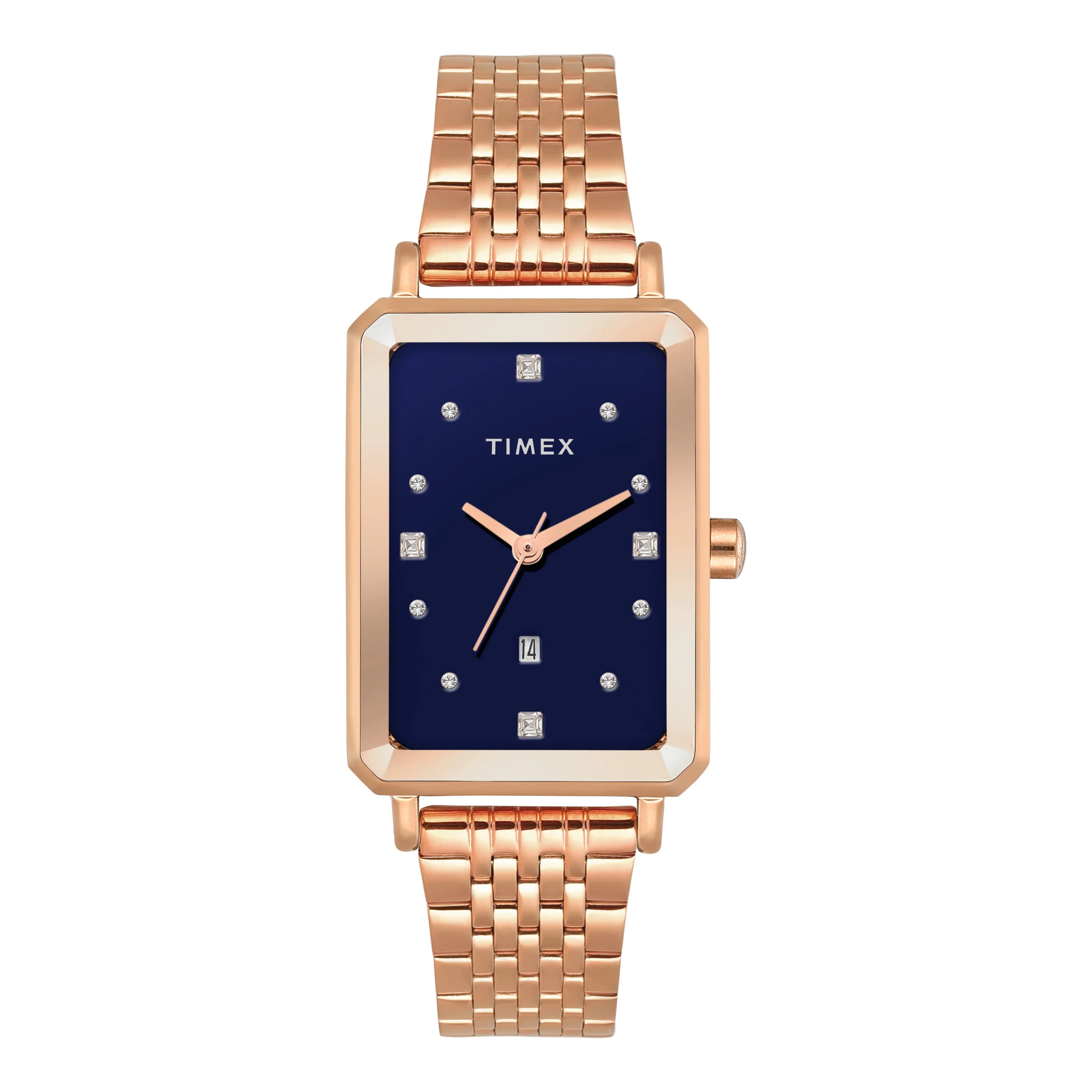TIMEX Women Blue Rectangle Dial Analog Watch - TWEL20803 - KRISHNA WATCH COMPANY