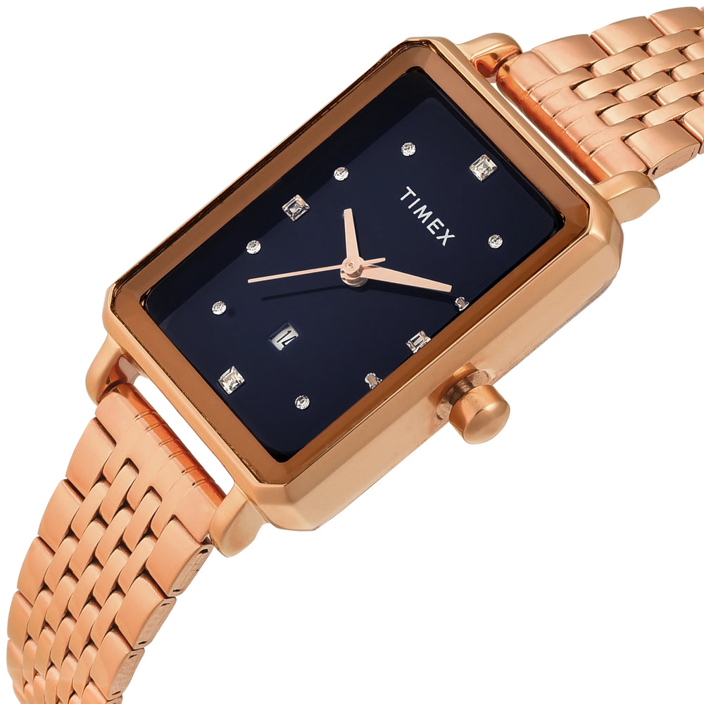 TIMEX Women Blue Rectangle Dial Analog Watch - TWEL20803 - KRISHNA WATCH COMPANY