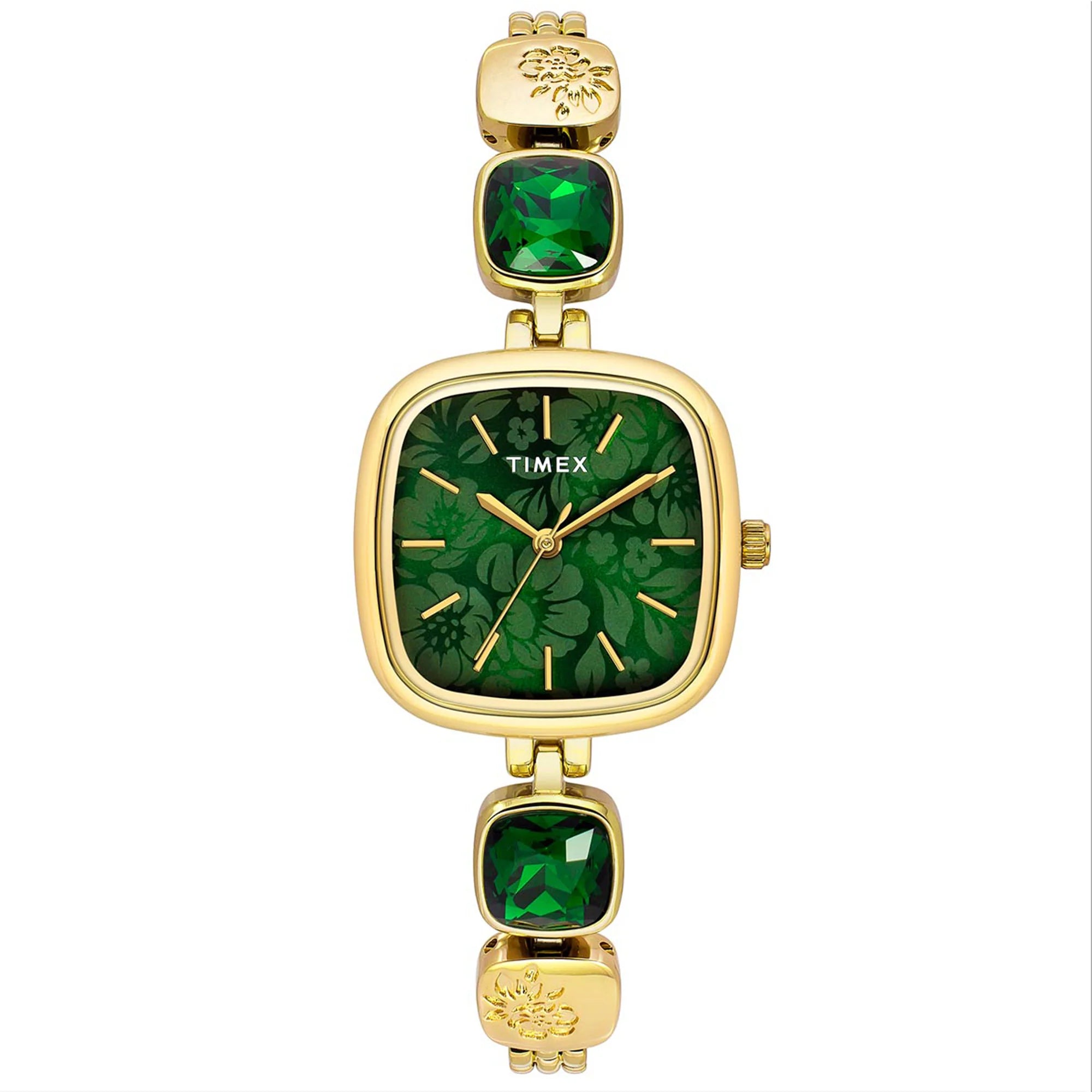 TIMEX Fria Women Green Square Dial Analog Watch - TWEL21000 - KRISHNA WATCH COMPANY