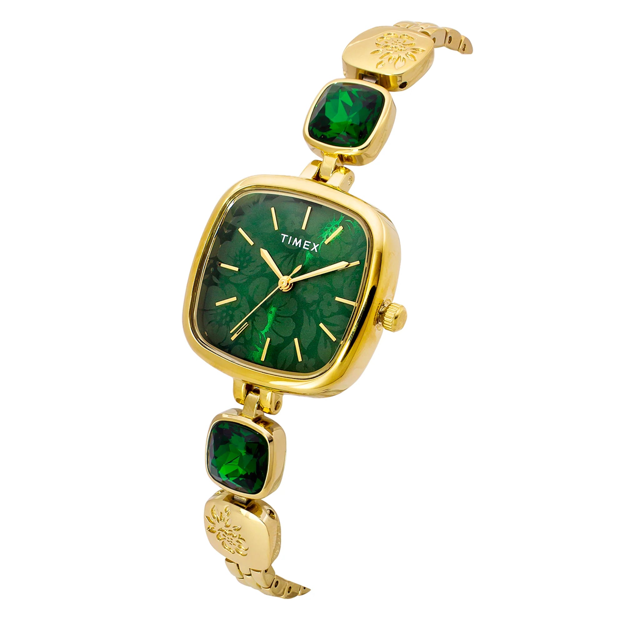 TIMEX Fria Women Green Square Dial Analog Watch - TWEL21000 - KRISHNA WATCH COMPANY