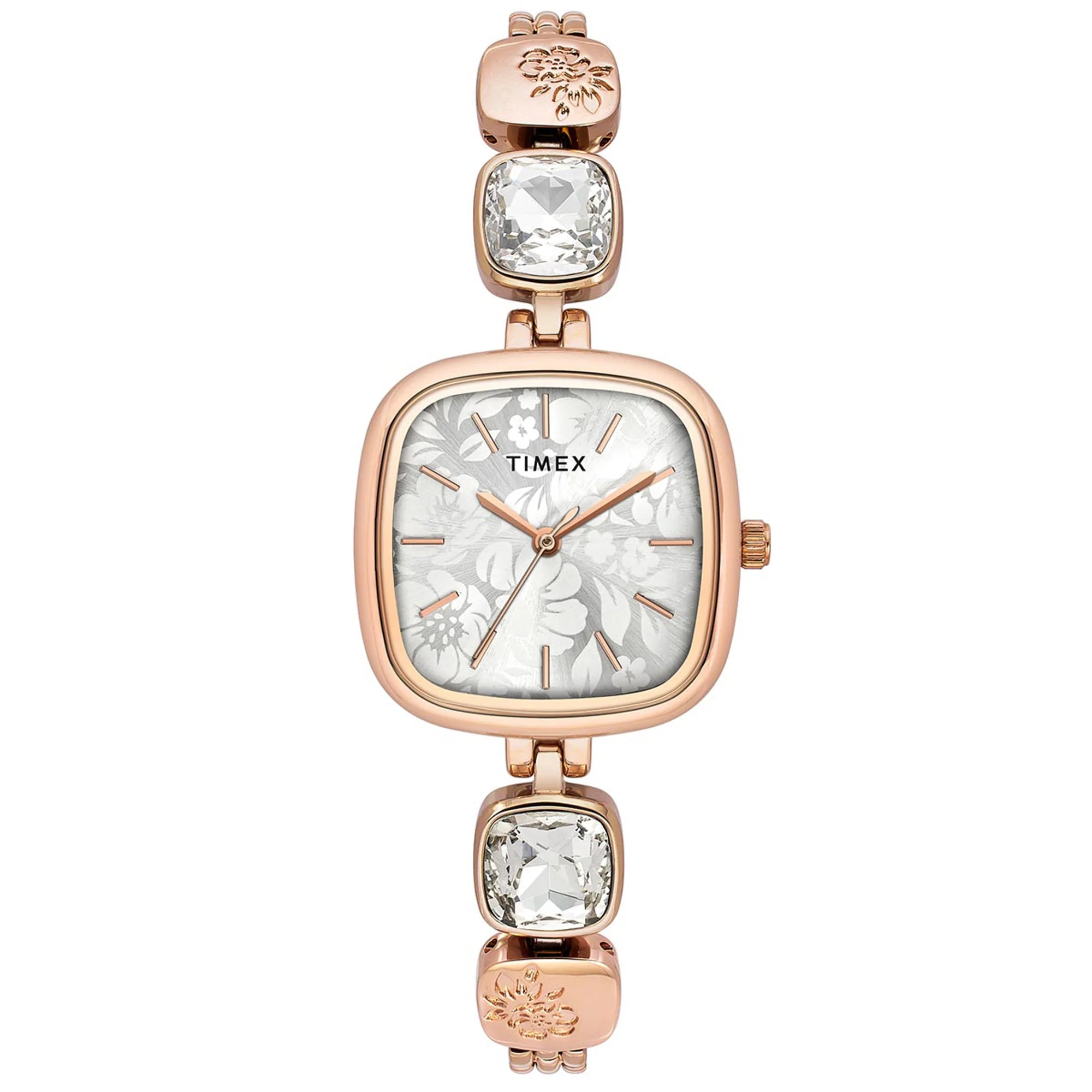 TIMEX Fria Women Silver Square Dial Analog Watch - TWEL21001 - KRISHNA WATCH COMPANY