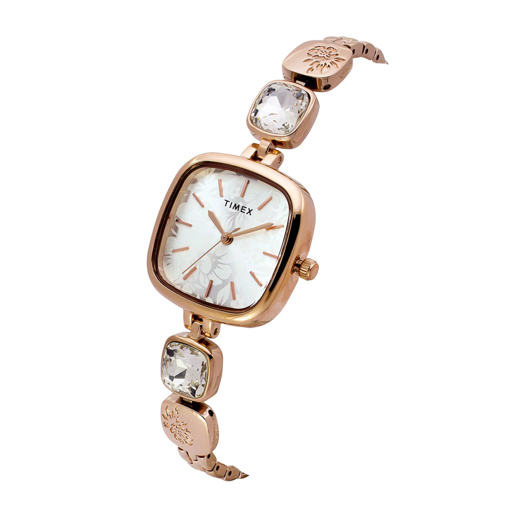 TIMEX Fria Women Silver Square Dial Analog Watch - TWEL21001 - KRISHNA WATCH COMPANY