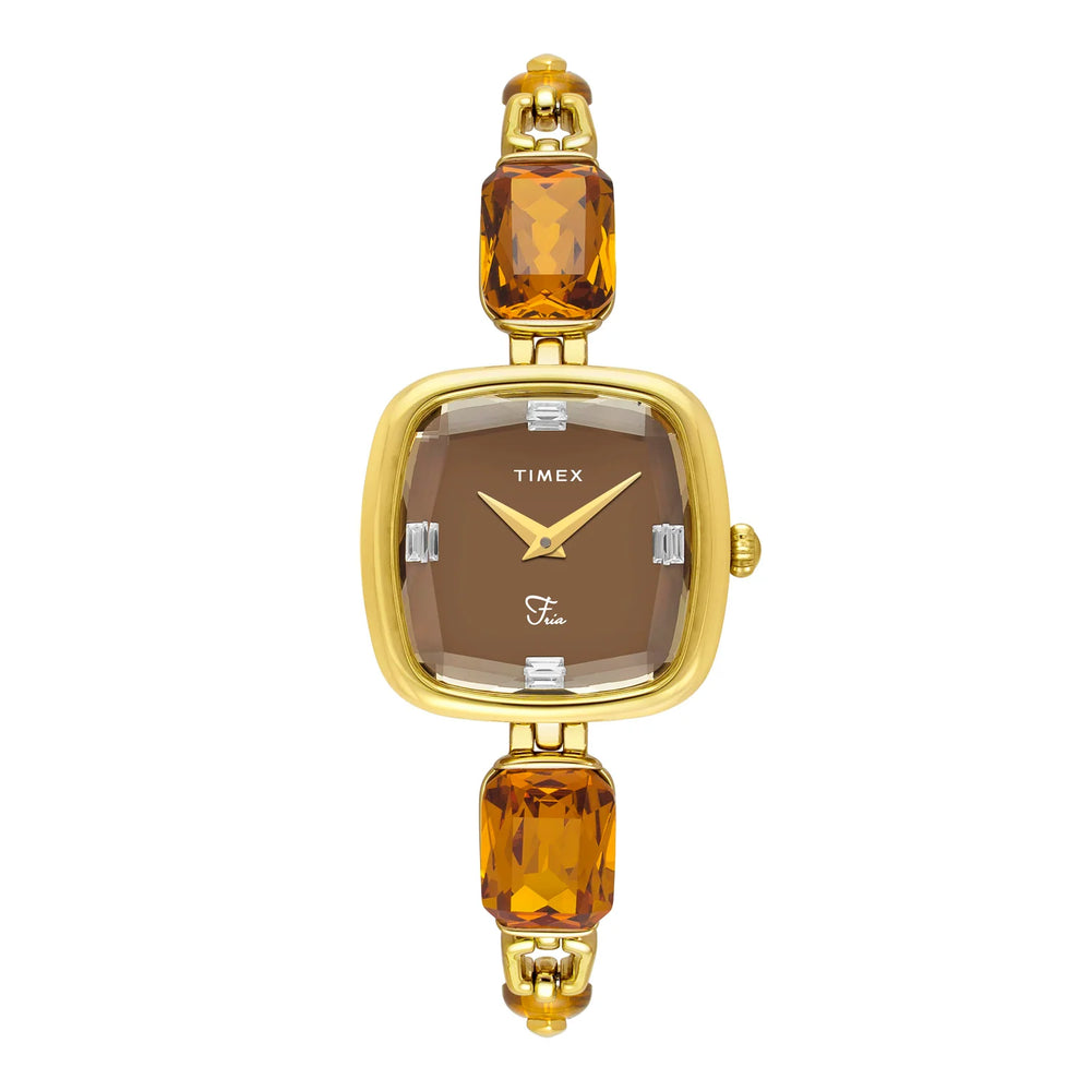TIMEX Fria Brown Square Dial Analog Women's Watch - TWEL21200 - KRISHNA WATCH COMPANY