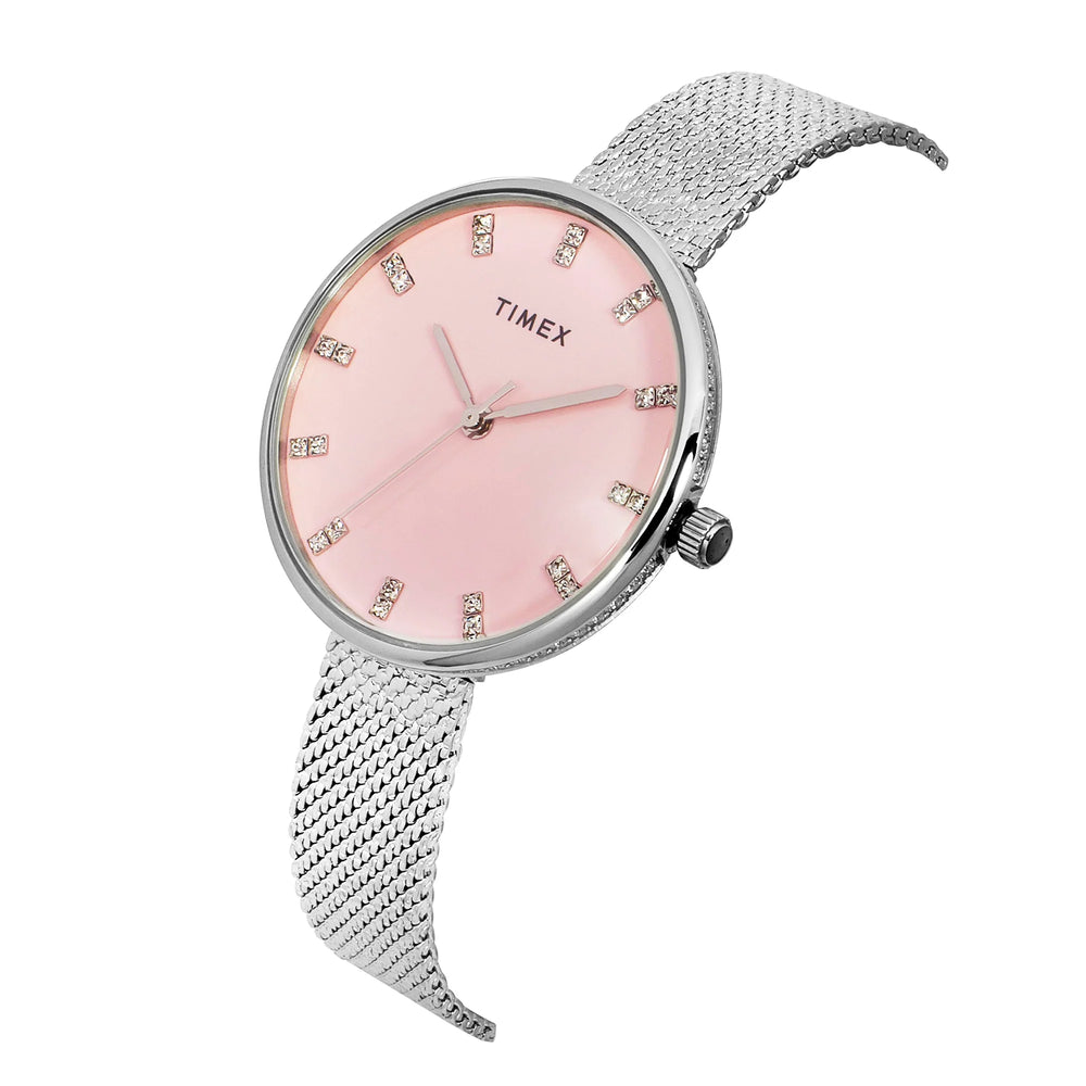 TIMEX Women Pink Round Dial Analog Watch - TWEL21500 - KRISHNA WATCH COMPANY