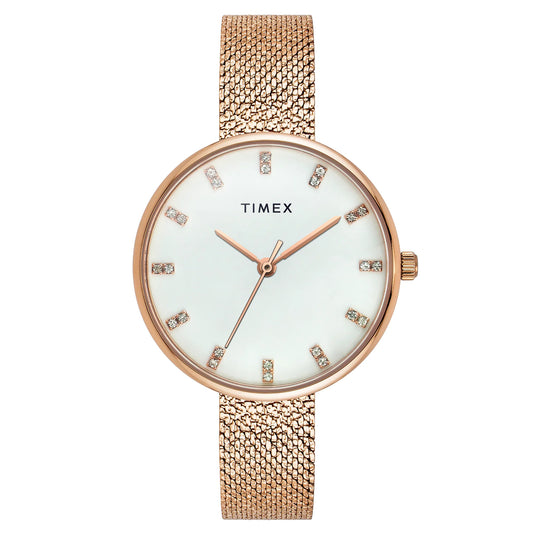 TIMEX Women White Round Dial Analog Watch - TWEL21502