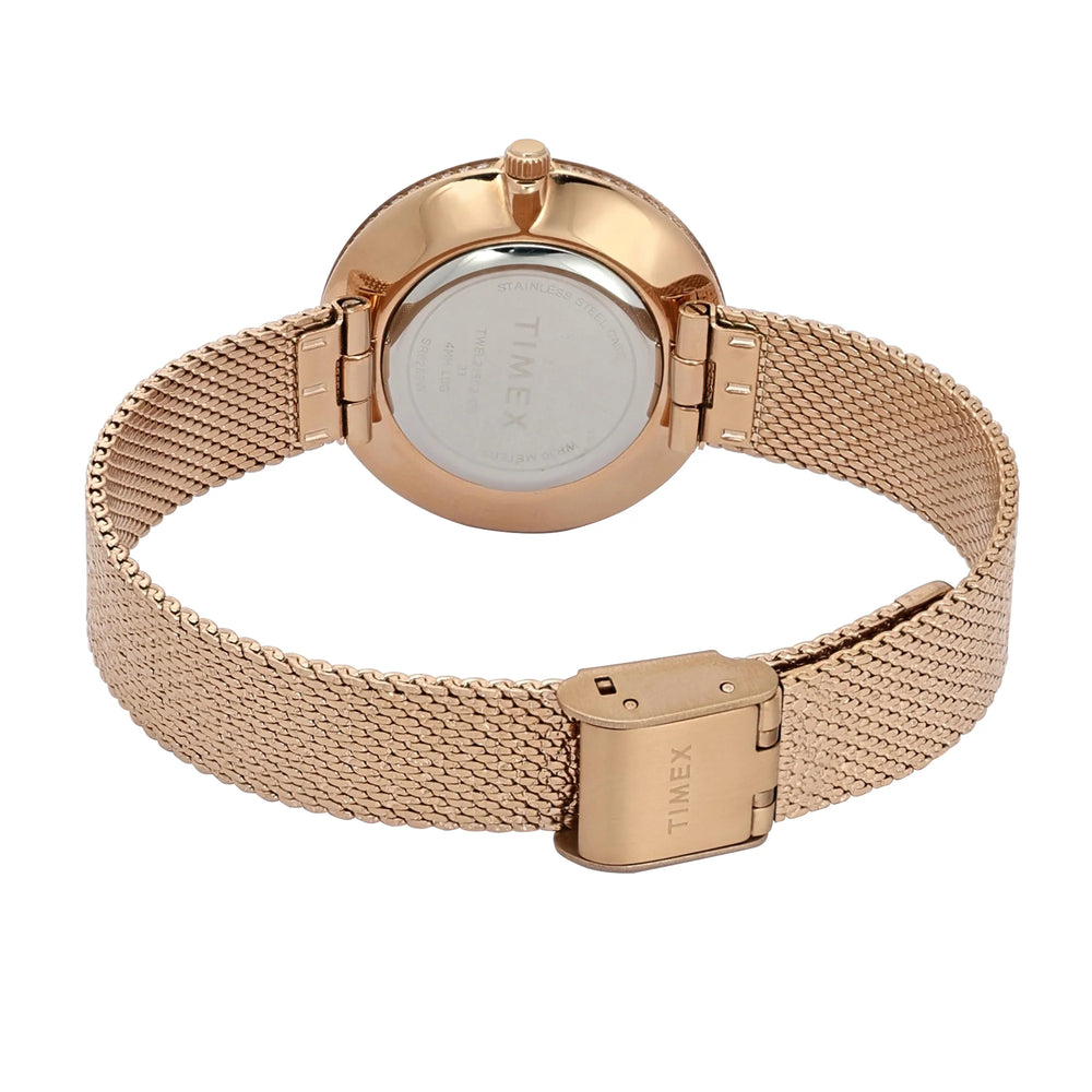 TIMEX Women White Round Dial Analog Watch - TWEL21502 - KRISHNA WATCH COMPANY