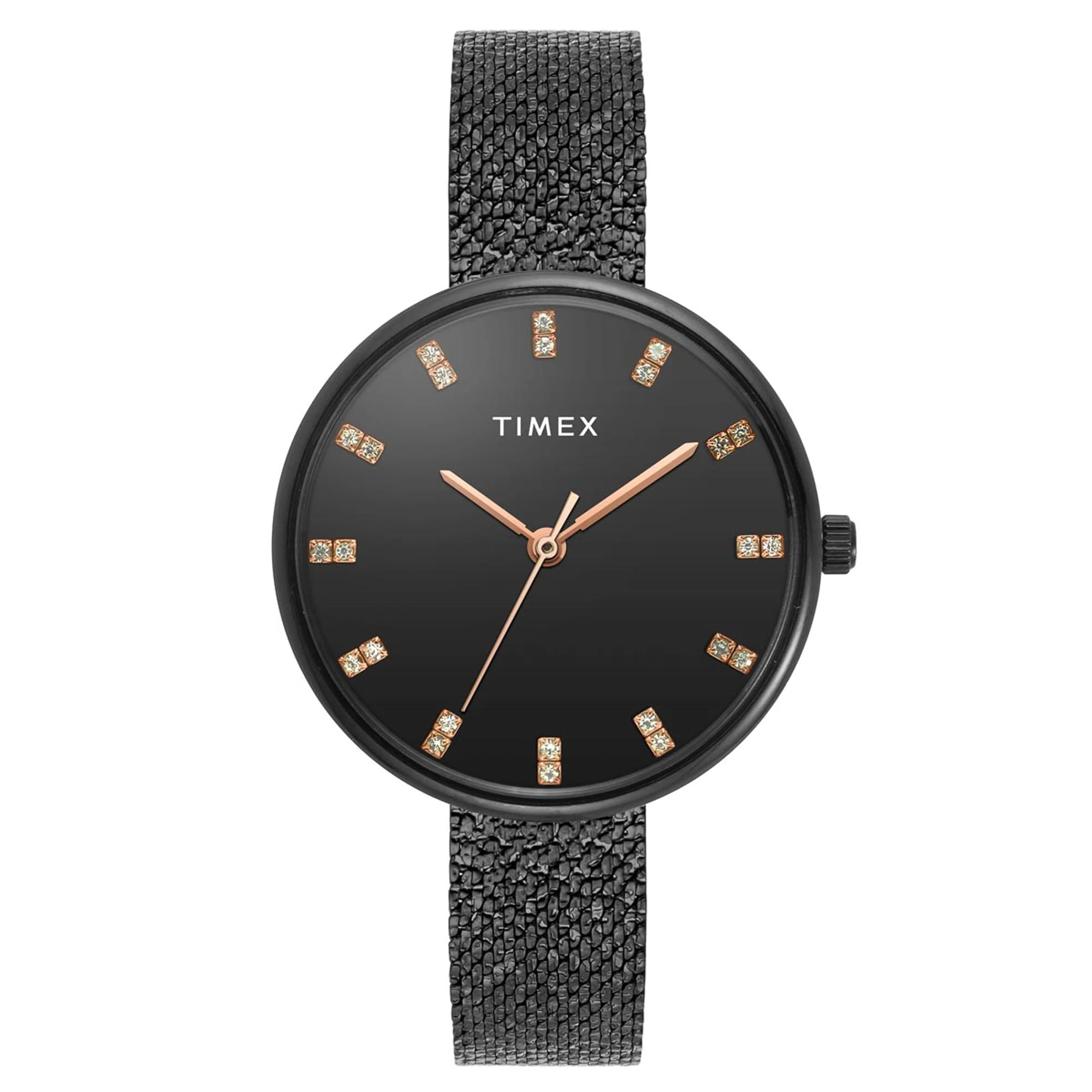 TIMEX Women Black Round Dial Analog Watch - TWEL21503 - KRISHNA WATCH COMPANY