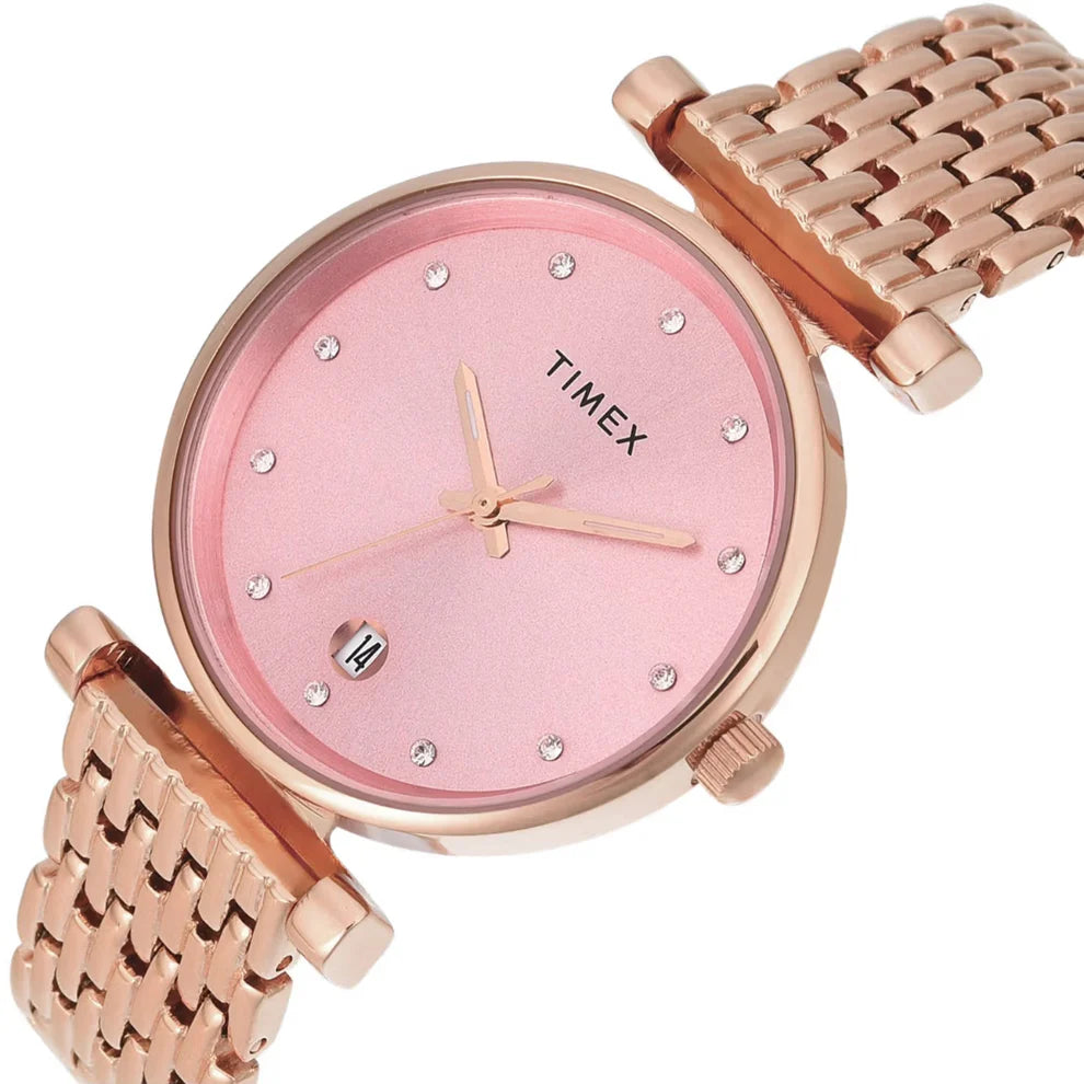 Timex Women Rose Gold Dial Analog Watch - TWEL21601 - KRISHNA WATCH COMPANY