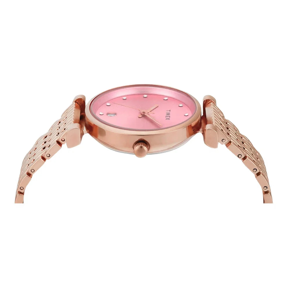 Timex Women Rose Gold Dial Analog Watch - TWEL21601 - KRISHNA WATCH COMPANY