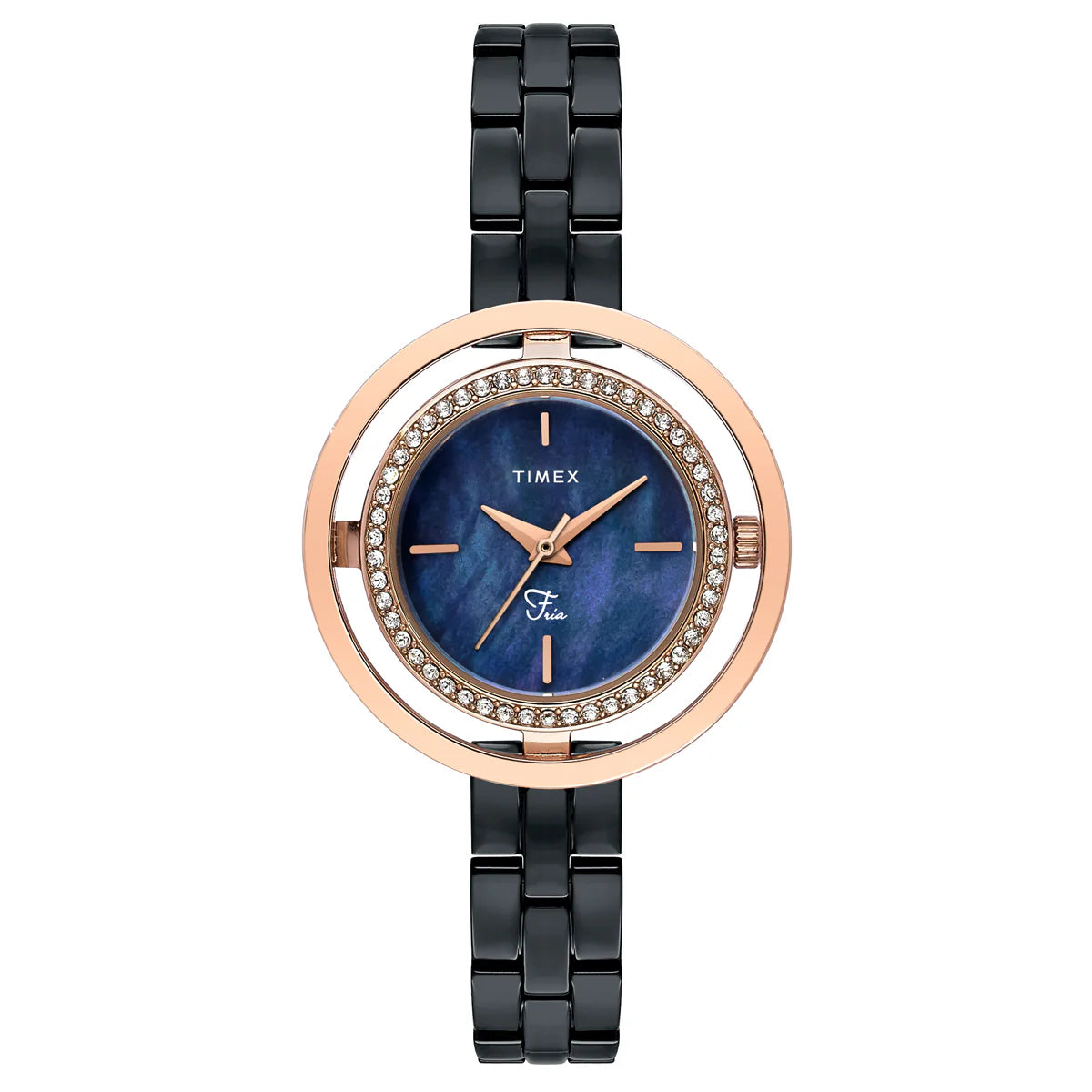 TIMEX Fria Black Round Dial Analog Women's Watch - TWEL24303 - KRISHNA WATCH COMPANY