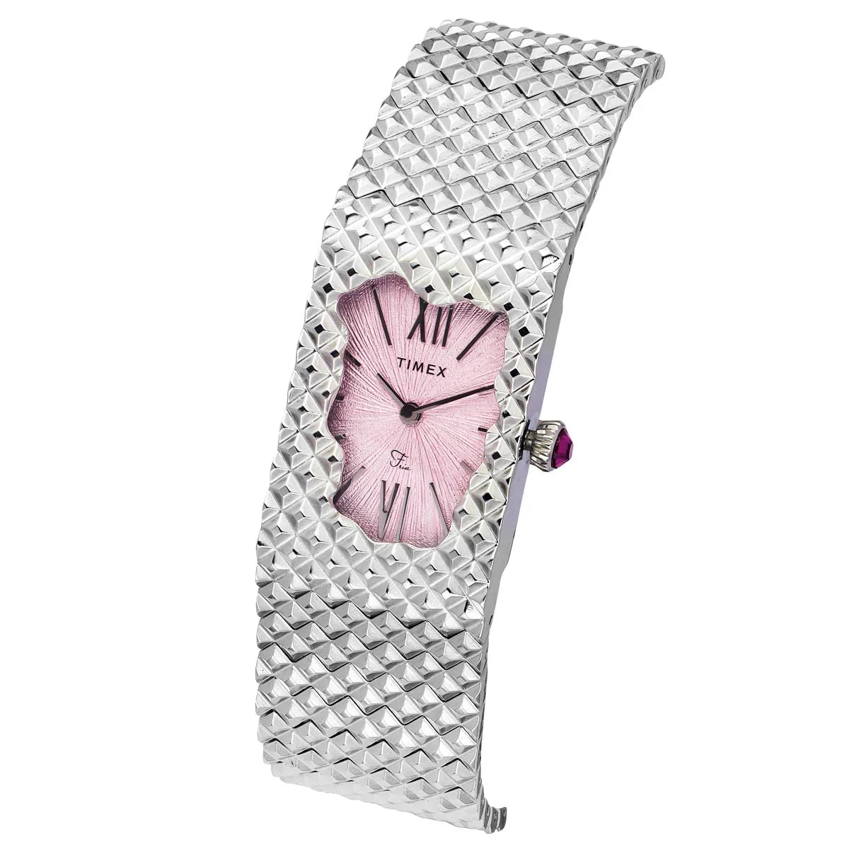 TIMEX Fria Women Pink Rectangle Dial Analog Watch - TWEL77700 - KRISHNA WATCH COMPANY