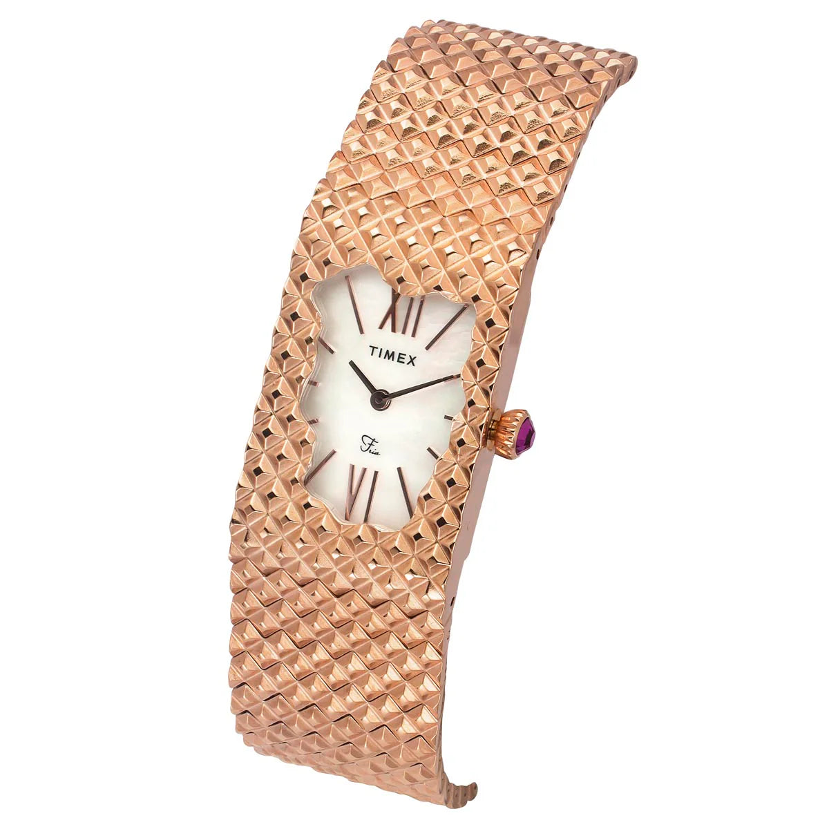 TIMEX Fria Women Mother of Pearl White Rectangle Dial Analog Watch - TWEL77702 - KRISHNA WATCH COMPANY