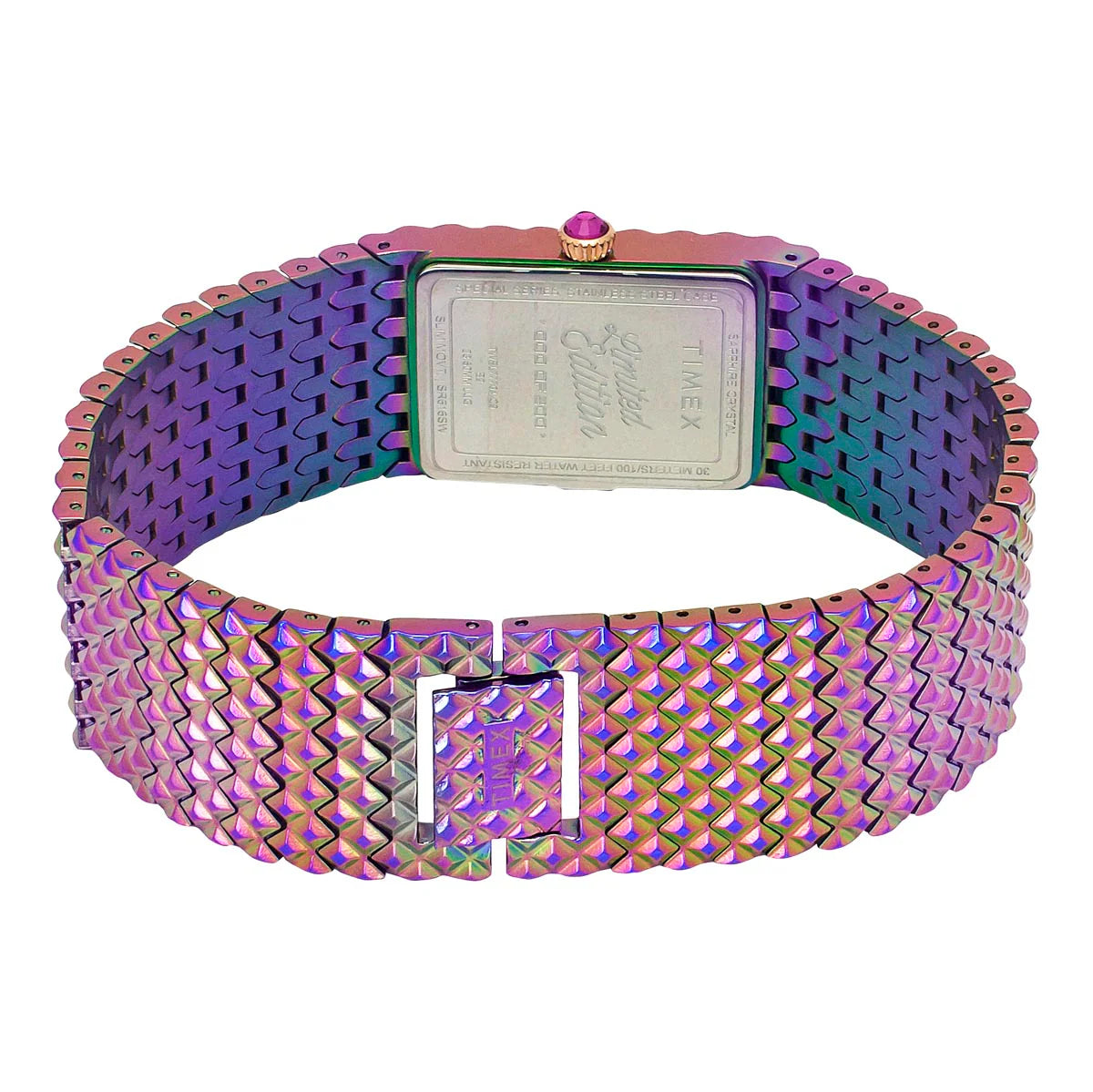 TIMEX Fria Women Mother of Pearl Purple Rectangle Dial Analog Watch - TWEL77704 - KRISHNA WATCH COMPANY