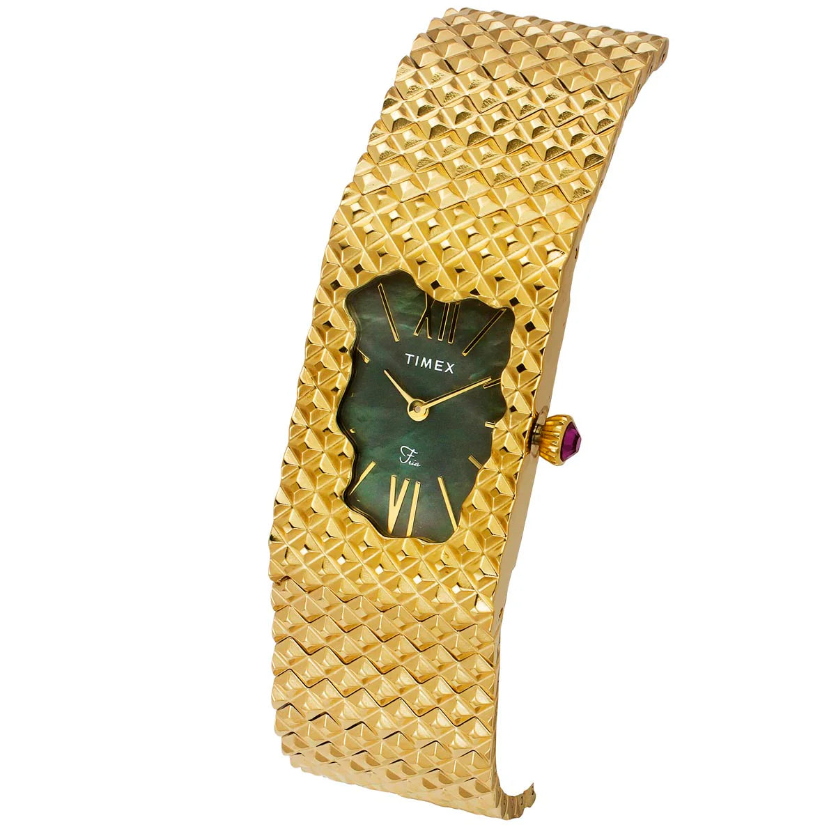 TIMEX Fria Women Mother of Pearl Black Rectangle Dial Analog Watch - TWEL77706 - KRISHNA WATCH COMPANY