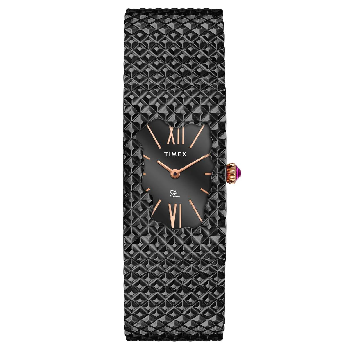 TIMEX Fria Women Black Rectangle Dial Analog Watch - TWEL77708 - KRISHNA WATCH COMPANY