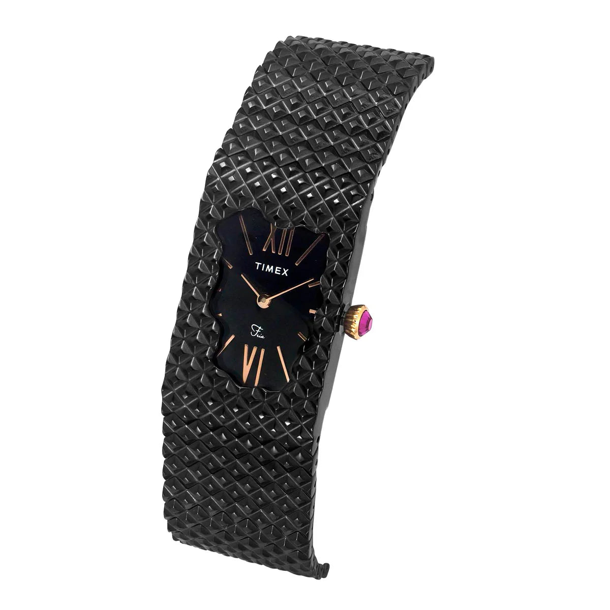 TIMEX Fria Women Black Rectangle Dial Analog Watch - TWEL77708 - KRISHNA WATCH COMPANY