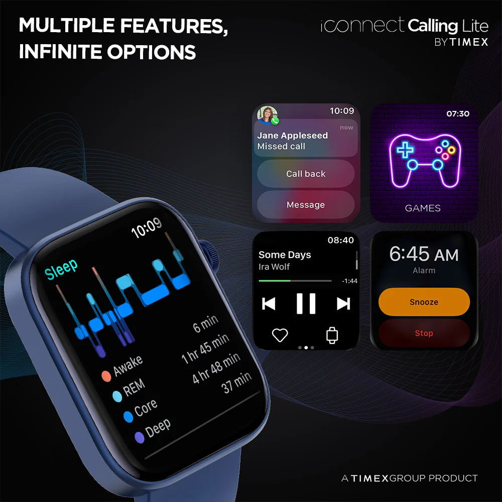 Timex iConnect Calling Lite 1.83 inches (4.6cm) Display BT Calling Smartwatch For Unisex - TWIXW602T - KRISHNA WATCH COMPANY