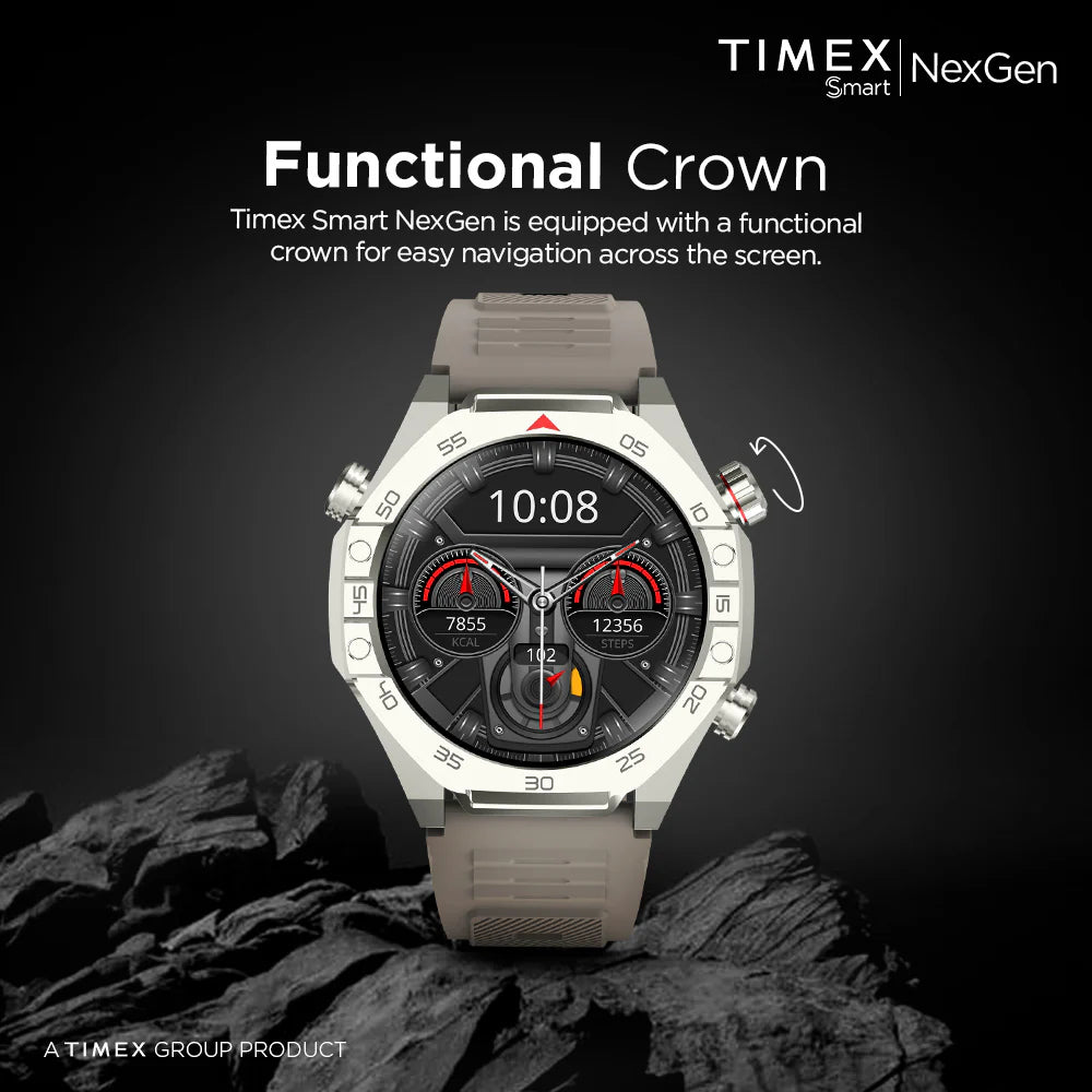 Timex Smart NexGen 1.43 inches (3.6cm) Display with Functional Crown and BT Calling Smartwatch For Unisex - TWTXW703T - KRISHNA WATCH COMPANY