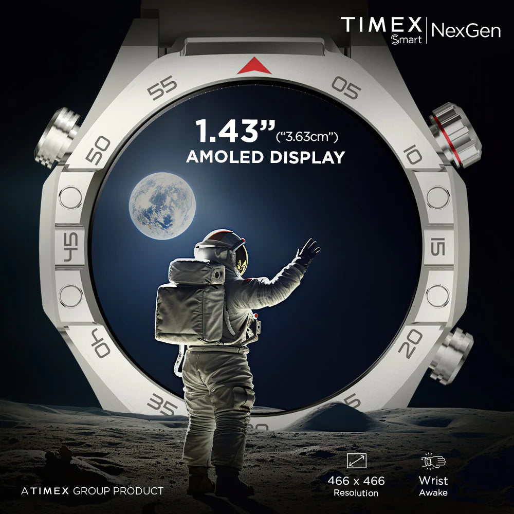 Timex Smart NexGen 1.43 inches (3.6cm) Display with Functional Crown and BT Calling Smartwatch For Unisex - TWTXW703T - KRISHNA WATCH COMPANY