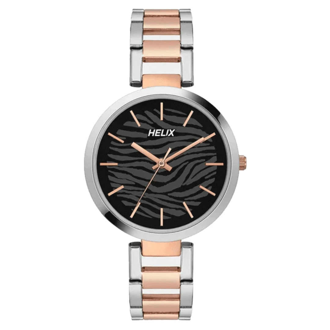 Helix Female Black Analog Stainless Steel Watch TW054HL02 - KRISHNA WATCH COMPANY