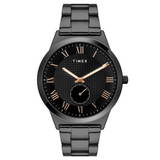 Timex Men Black Round Analog Brass Dial Watch- TWTG10009