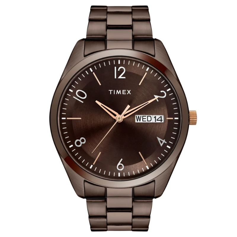 Timex Men Brown Round Analog Brass Dial Watch - TWTG10406