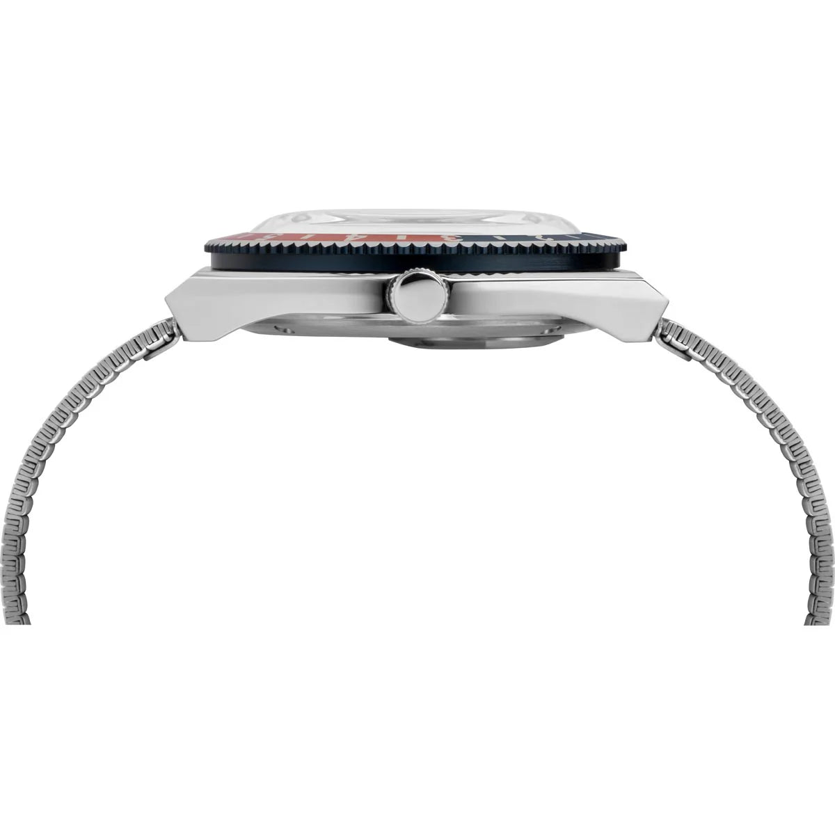 Timex Analog Blue Dial Watch Crown Side