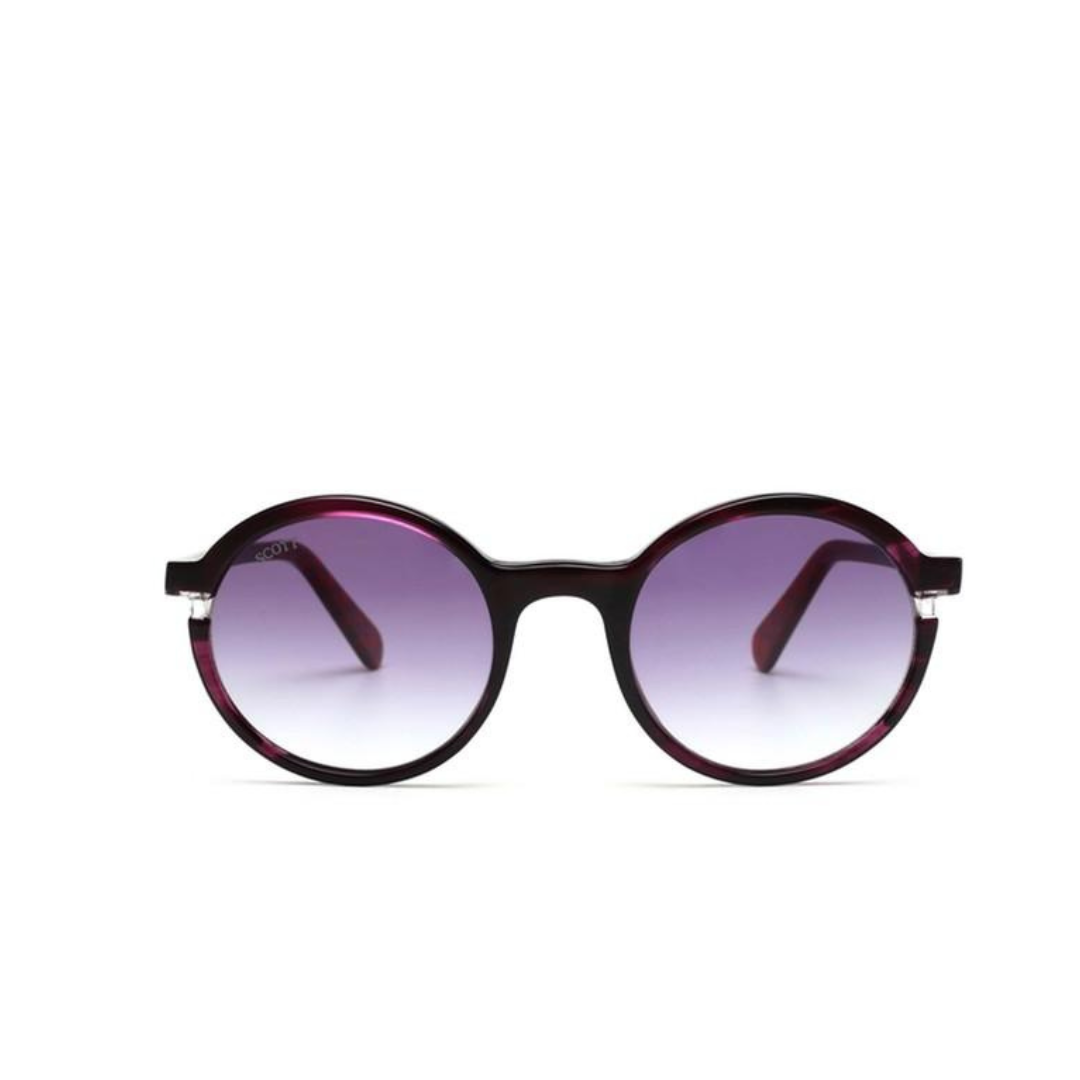 Scott Sunglasses Grey Lens Wayfarer Sunglass Full Rim Purple Frame - SC 10015 C3 52 S - KRISHNA WATCH COMPANY