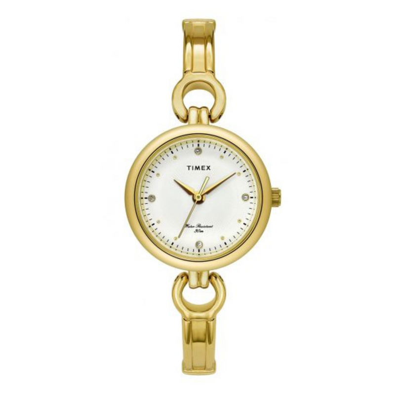 Timex Classic Women's White Dial Round Case 3 Hands Function Watch - TWEL11422