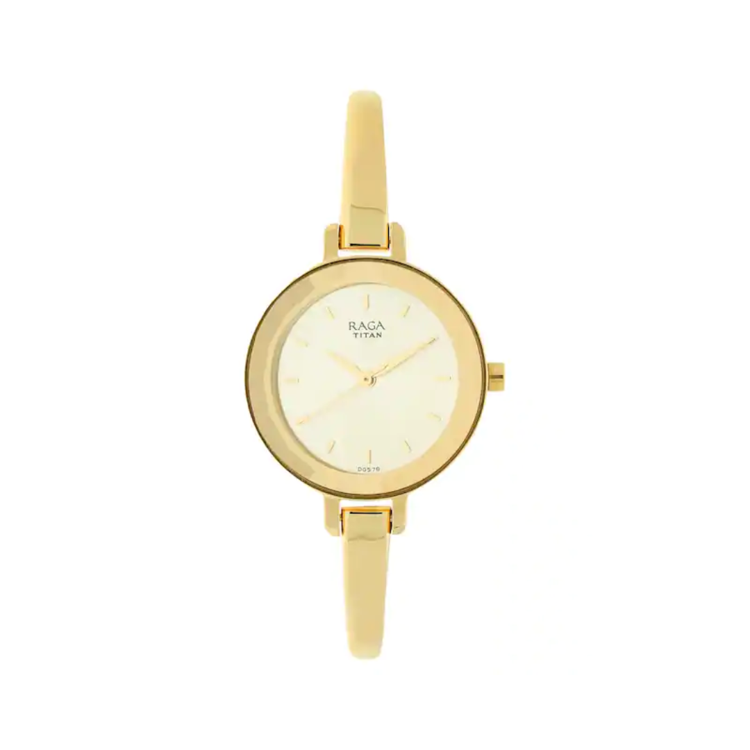 TITAN Raga Viva Champagne Dial Metal Strap Watch 2575YM01(DG578) - KRISHNA WATCH COMPANY