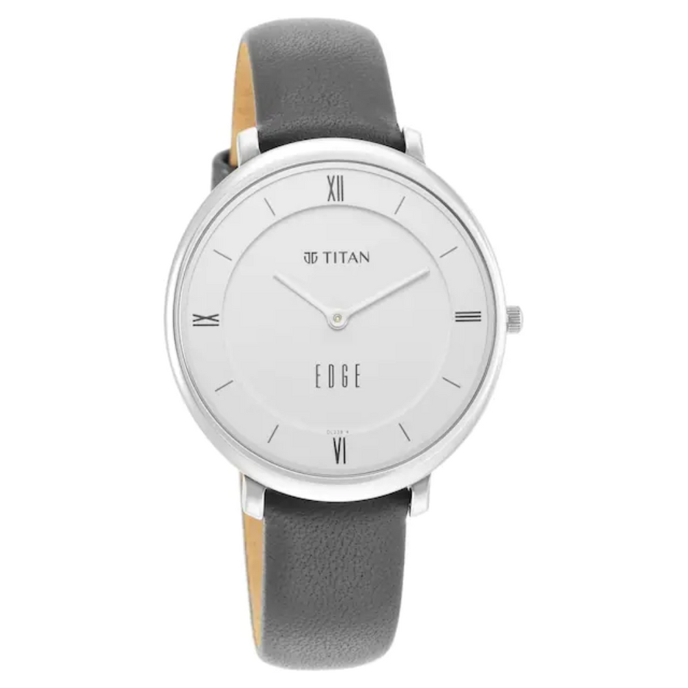 Titan Ladies Edge Black Dial Black Leather Strap Watch 2655SL01 - KRISHNA WATCH COMPANY