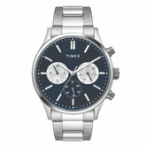 TIMEX FASHION MEN'S BLUE DIAL ROUND CASE MULTIFUNCTION FUNCTION WATCH -TWEG19603